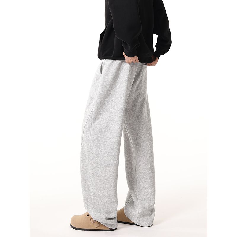 51 Hip-hop Winter Fleece-lined Thickened Casual Trousers Boys Retro American Machete Pants Loose Sports Wide Leg Sweatpants