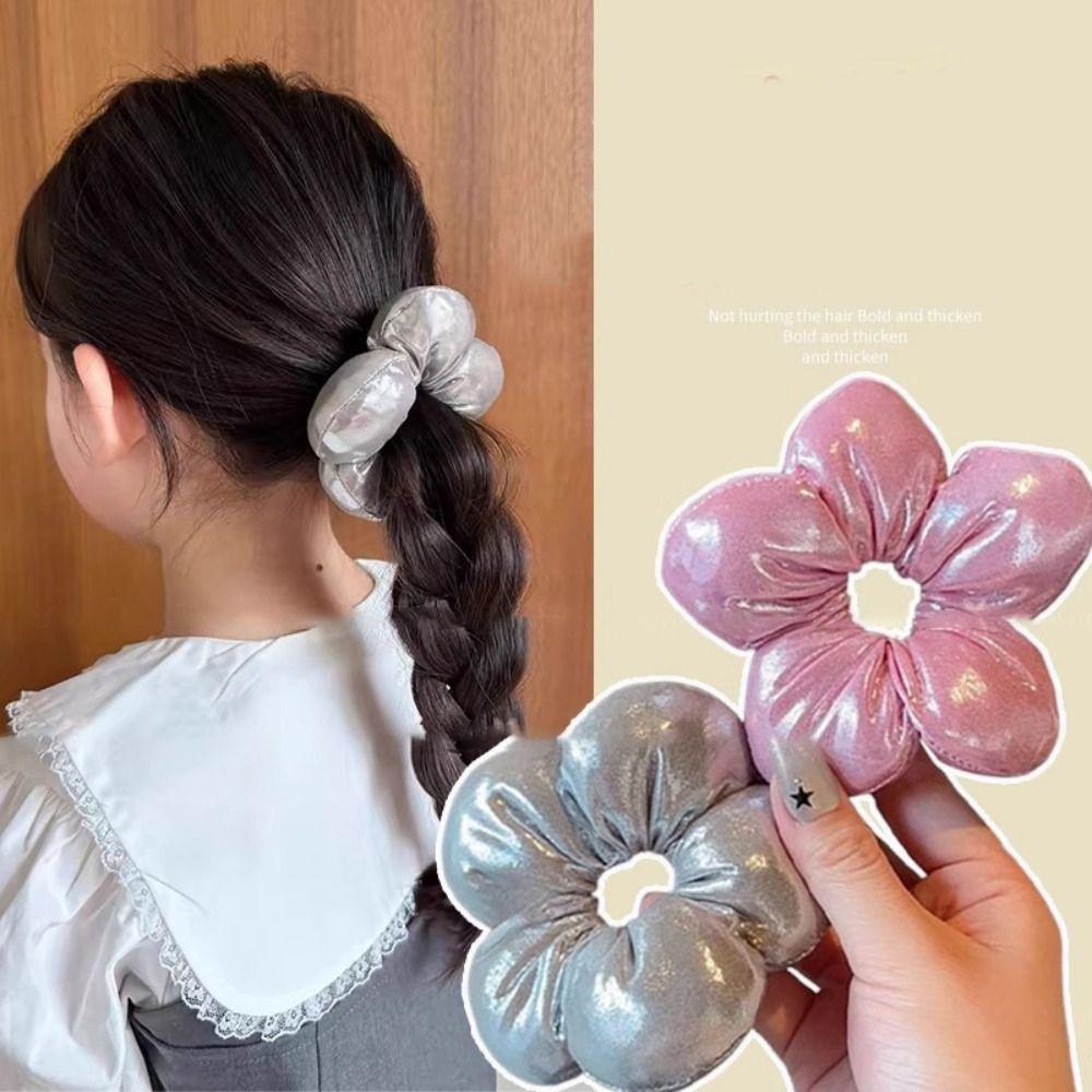 Cotton Filled Large Hair Scrunchies Sponge Elastic Hair Rope Children's Flower Scrunchies  Daily