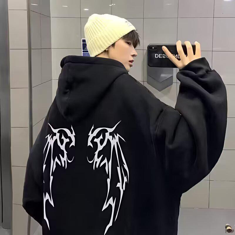 Men's Plus Size Loose Hooded Sweatshirt - Trendy Autumn/Winter Casual Pullover Hoodie
