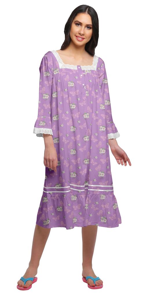 Moomaya Ausgestellte Nachtwäsche aus Baumwolle in A-Linie für Damen