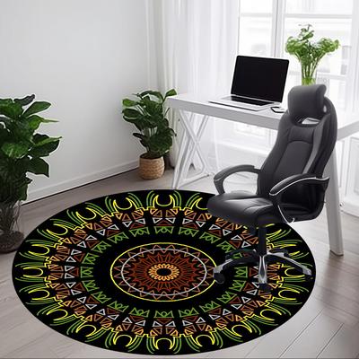 1PC Mandala Pattern Chair Carpet for Office Non-Slip, Lightweight, Machine Washable Rug for Office, Sleeping, Room - Holiday Decoryy251009070