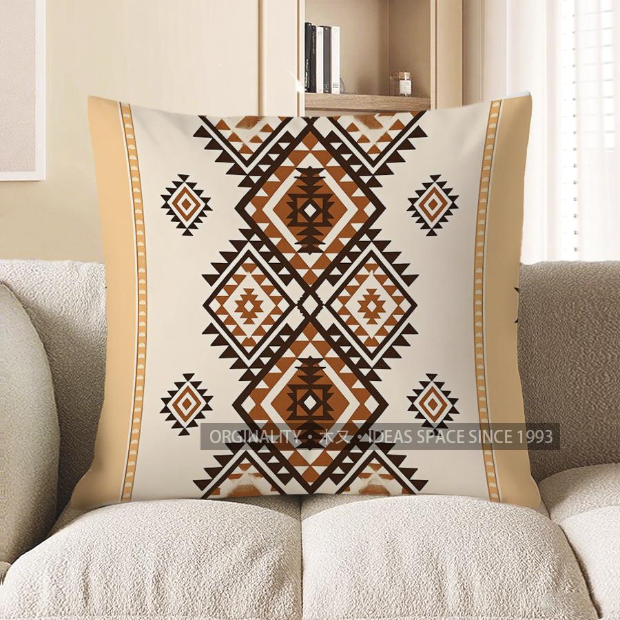 Home Decor Geometric Aztec Pattern Throw Pillow Cover Pattern Cushion Cover Suitable For Sofa Bedroom Car Pillow Cover