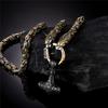 Mens Dragon Head Necklaces Viking Vegvisir Amulet Pendant Norse Runes Anchor Stainless Steel Mix Gold King Chain Jewelry