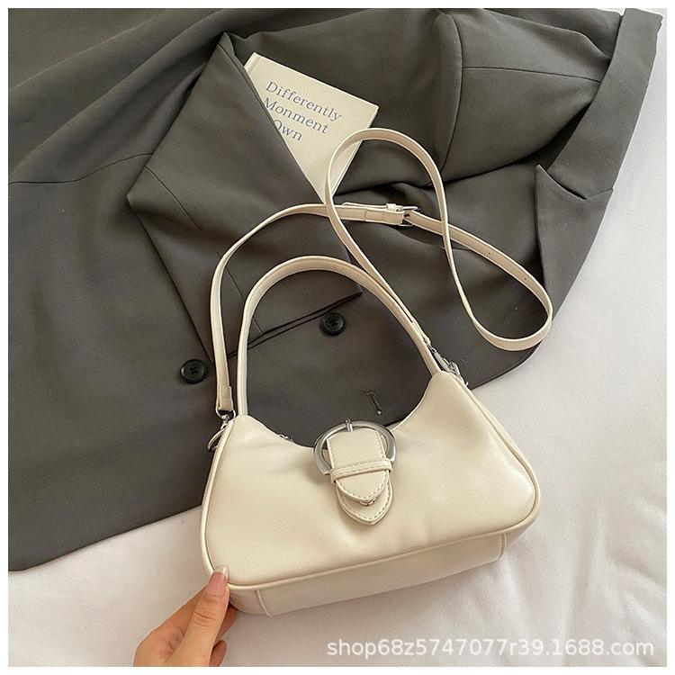 

Commuter Armpit Bag 2025 New Large-Capacity High-End Texture Retro Niche Design One-Shoulder Crossbody Bag Crescent Bag белый