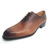 Fashion Luxury Formal Men Shoes Crocodile Embossed Social Business Handmade Lace-Up Fashion Customization Dress Man Shoe Genuine Leather