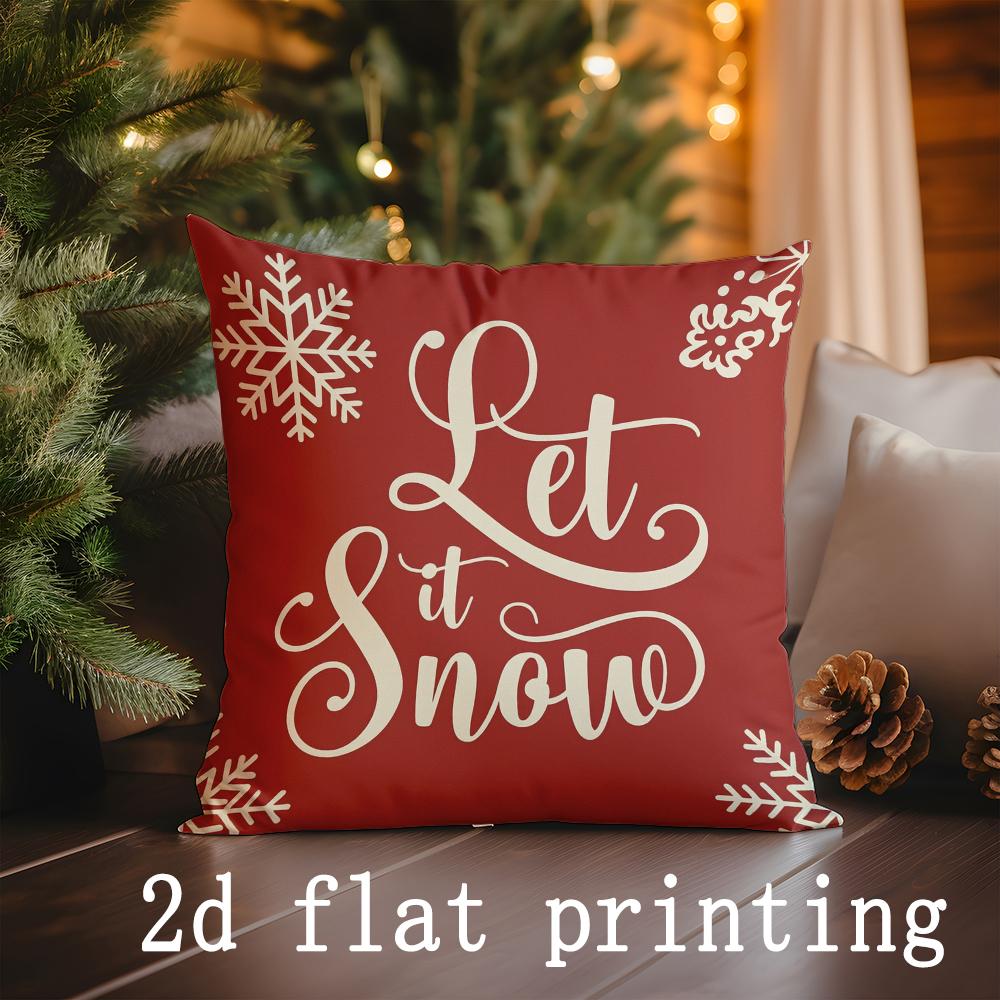 Home Decor Christmas Snowflake Pattern Pillow Covers Suitable For Sofa Bedroom Car Pillow Cover Cushion Rectangular Back Cushion