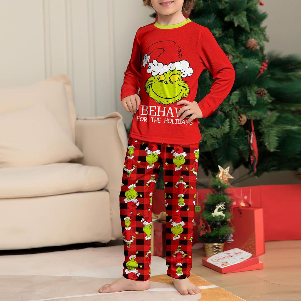 Christmas Family Matching Pajamas Sets, Mom Kid Baby Printed Sleepwear Sets