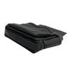 SK11 Black Nail Bag, 2-Tier, Swing Pocket Design, Reinforced Bottom, Leather-Like Fabric, Black Plated Hardware, SSL-NB-11