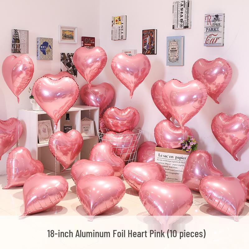 Heart-Shaped Foil Balloons for Birthday, Wedding, or Engagement Decor