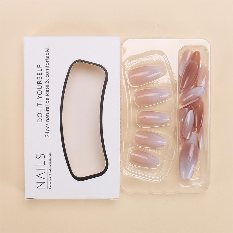 Exclusive Gradient French Short Wearable Nails - 24-Piece Set