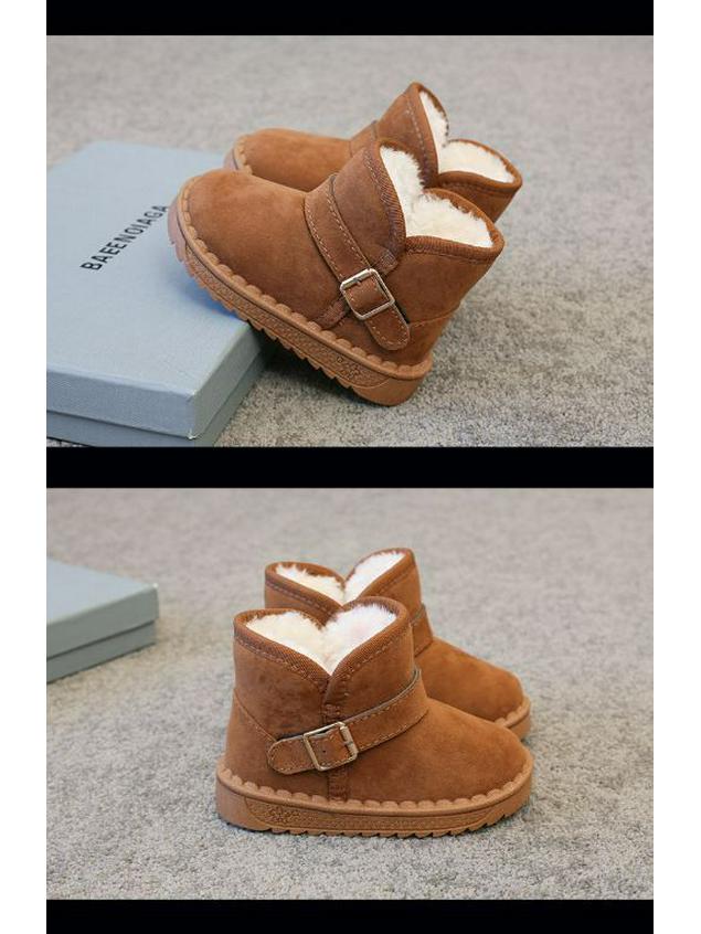 Kids' Winter Snow Boots: Velvet-Lined, Thick Cotton Shoes for Boys and Girls