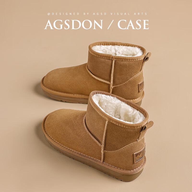 Agsdon Women's Warm Fleece-Lined Snow Ankle Boots