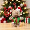 Soft Christmas Plush Pendant Stuffed Animal Xmas Bag Charm Goggles Bear Keychain  Couples Keepsake