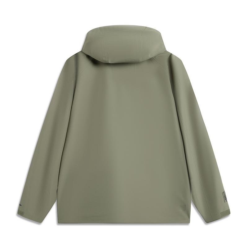 Li Ning CF Su Wan Long Jia Protection Series Outdoor Solid Color Loose Fit Zip-Up Hooded Windbreaker Unisex Outerwear Tea-Green AEMV005-6