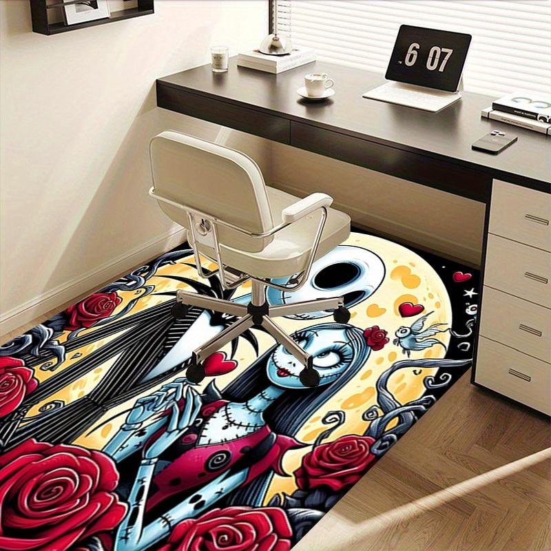 Jack Skellington,Sally,Nightmare Before Christmas Office Carpet Soft Polyester Entrance Carpet Washable Non-slip Machine Washable Indoor Car