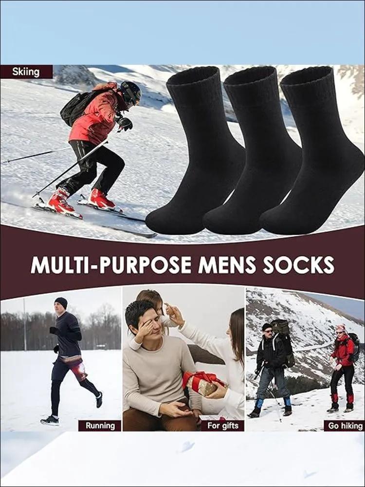 3pcs Thickened Cashmere Cloth Mid ,calf Cotton Socks , Warm And Cold ,proof Men's Mid ,calf Thermal Socks