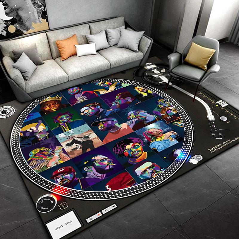 Disc Player Carpet for Living Room Area Rug Decorative Floor Rug Carpet Gift for Anniversary Mother's Day Father's Day Furry Mat