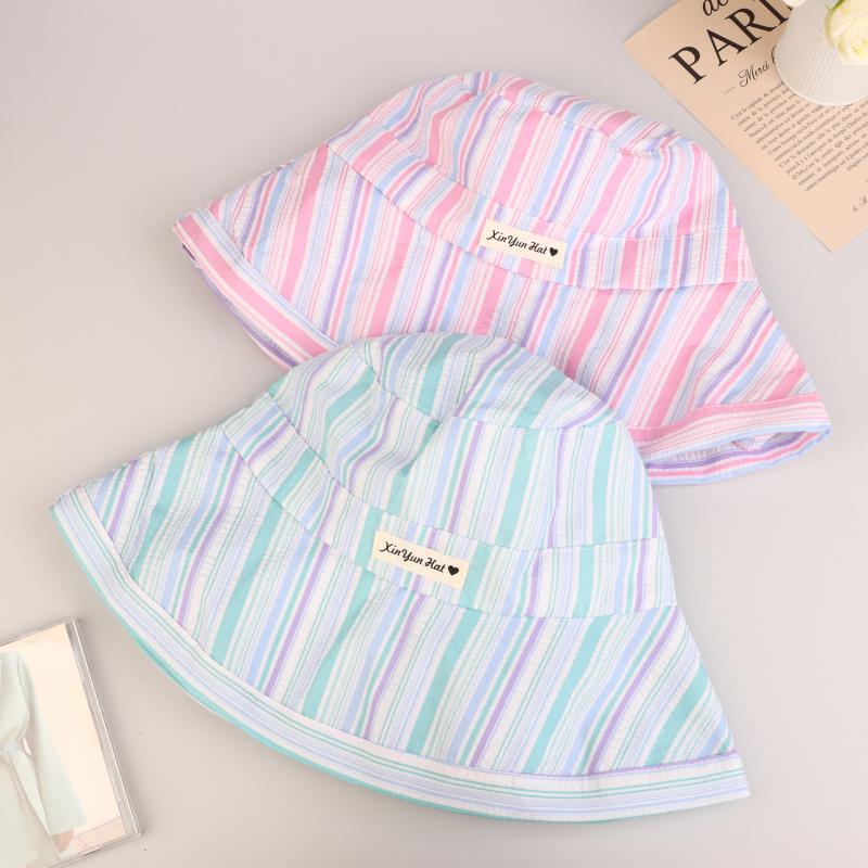 Chapeau Bob à Carreaux à Bord Large et Lacets Été Extérieur Polyvalent Crème Solaire Doux Couleur Contrastée Carreaux Casquettes pour Femmes