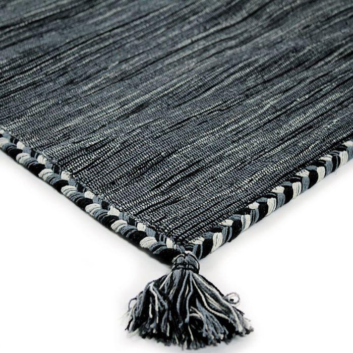 Tapis salon en coton tissé tressé gris 190x290