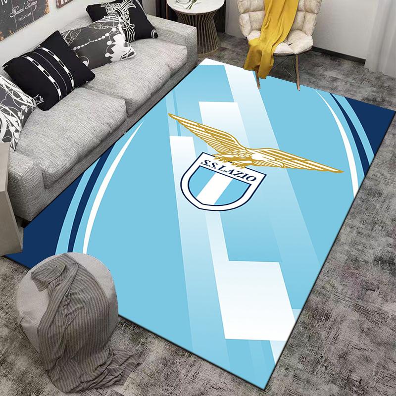 "S.S.. Tappeto Blu con Motivi Degradé "Design Logo Lazio" per la Casa" Adatto per l'uso come antiscivolo per divani del soggiorno e della camera da letto