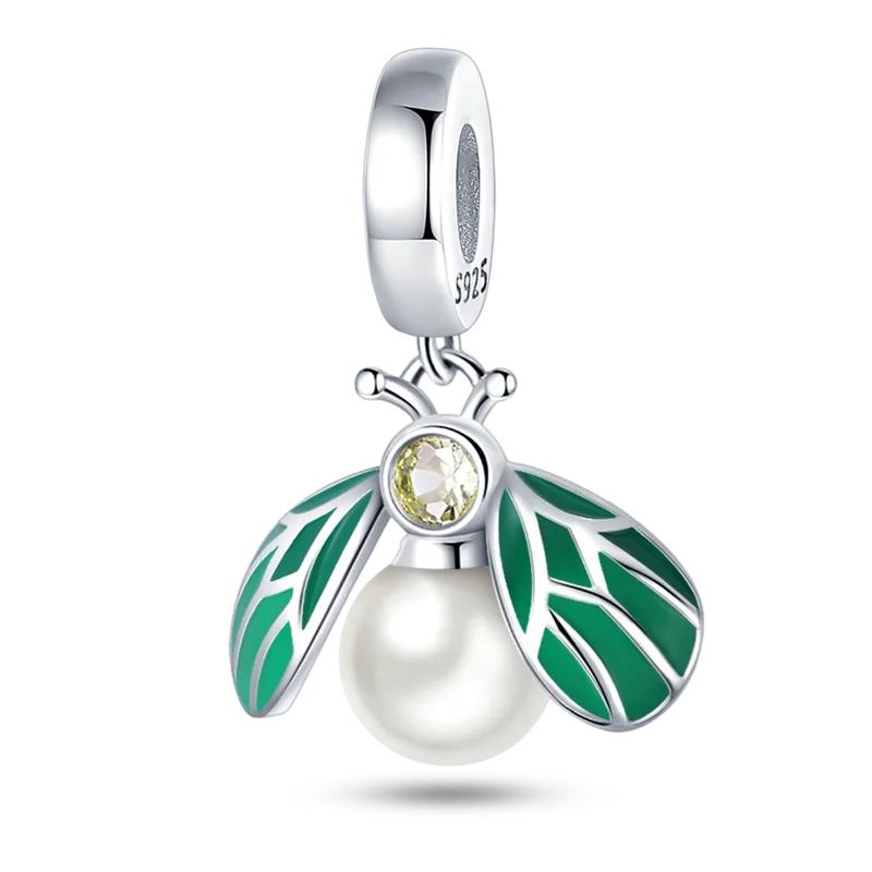 Green Color Four-Leaf Clover Avocado Copper Cactus Green Series Charms Beads Fit 3Mm Original Bracelet Diy Jewelry Gift