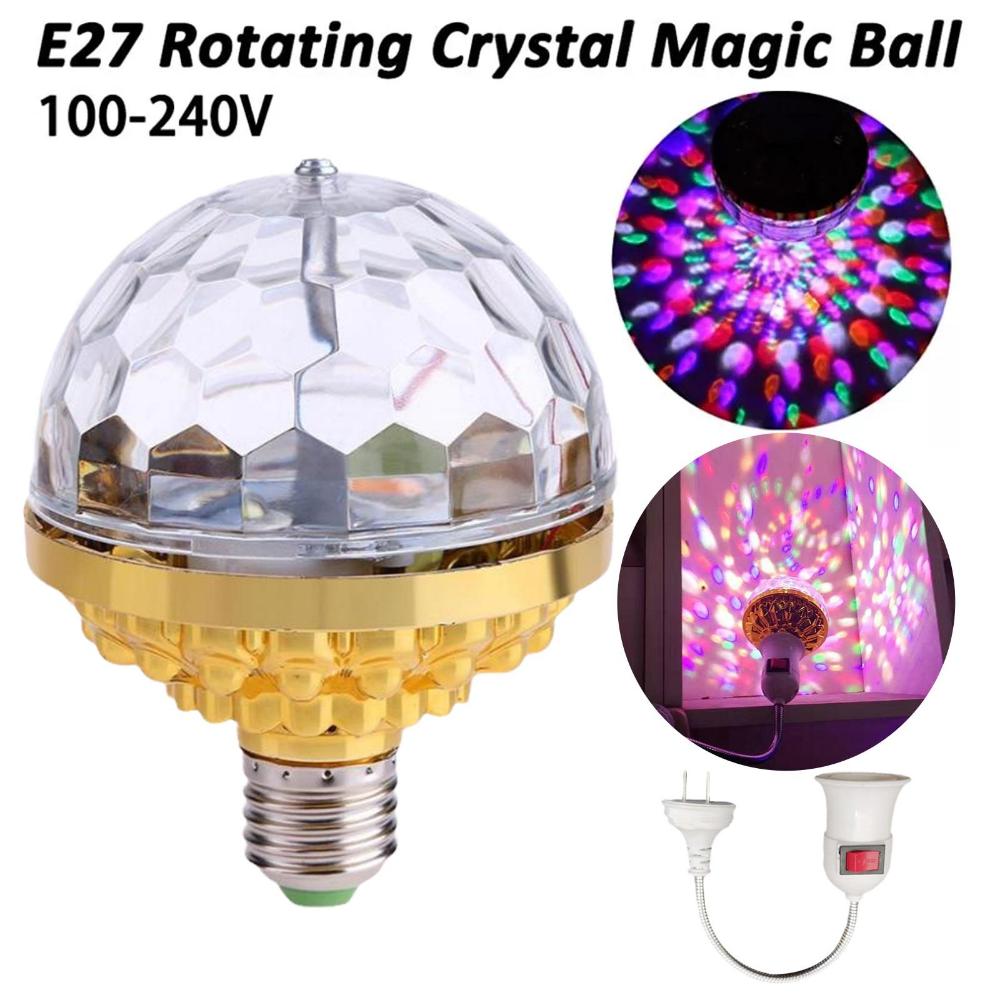 LED RGB E27 Lamp Bulb Magic Color Projector Auto Rotating Stage Light for Holiday Party Bar KTV Disco