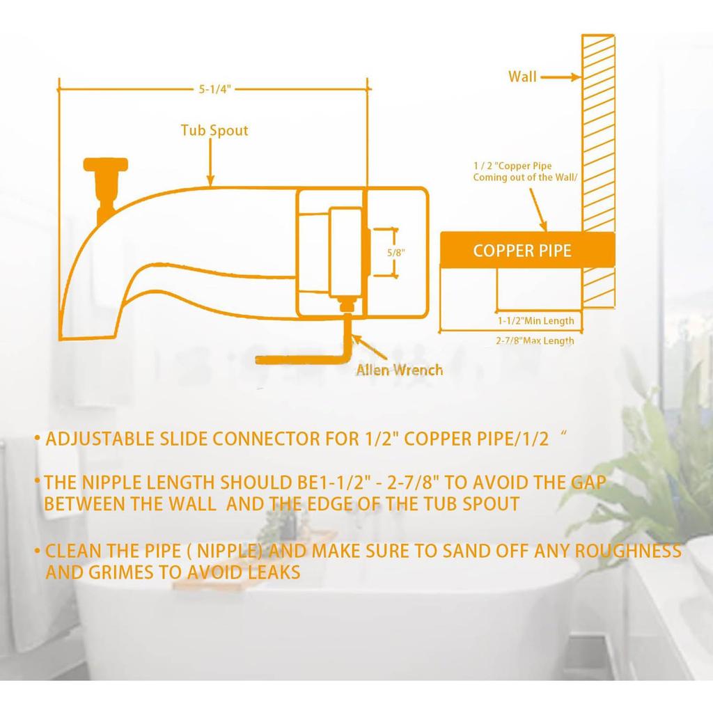 Convenient Pull Down Bathtub Spout Bathtub Diverter Temperature Control Tub Fixture Easy Water Flow Adjustment Alloy