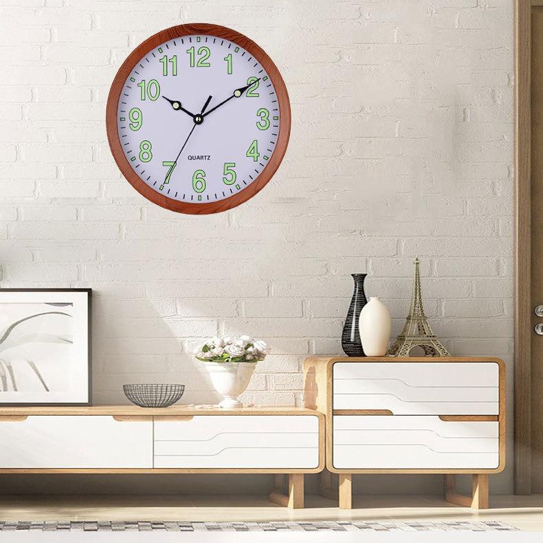 

Светящиеся настенные часы Спальня Бесшумные Креативные часы Гостиная Кварцевые часы Домашние часы Легкие Роскошные настенные часы Настенные часы Round 23cm