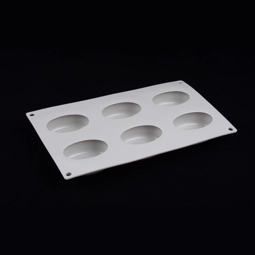 6-Cavity Food-Grade Silicone Mold: Coffee Bean, Pudding, Mousse & Cake Resistant to High Temperatures