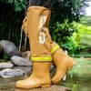 Men Rain Boots Fashion Knee Length Rain Boots Outdoor Waterproof Fishing Rubber Galoshes Long-Tube Rain Boot Botas Lluvia Hombre
