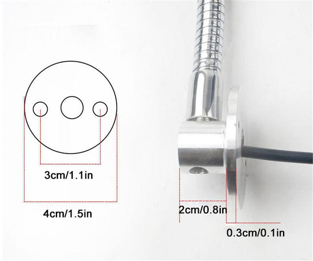 DC5V USB L40cm long gooseneck CNC Machine Light with Switch Black Silver 4000K LED Bedside Reading Lamp for Working Repairing