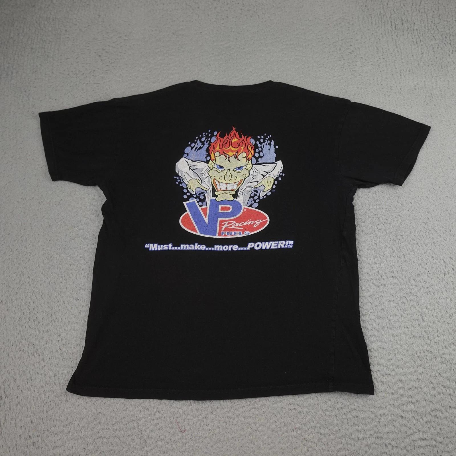 Vintage VP Racing Fuels Shirt Mens Large Graphic Tee Flame Head Drag Racing 90s 2XL