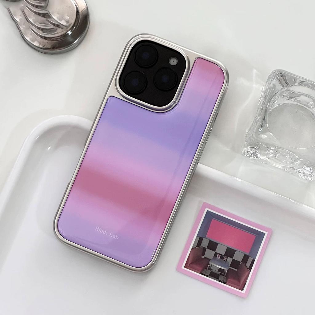 Ins Cute Gradient Pink and Purple Phone Case for IPhone 17 16 15 14 13 12 11 Air Pro Max X XR Plus Luxury Clear Soft Back Cover