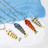 1 Pieza Latón Océano 3D Esmalte Pez Animal Colgante Encanto Móvil Chapado en Oro de 18 Quilates Para Collar Fabricación DIY 4.1cm x 1cm