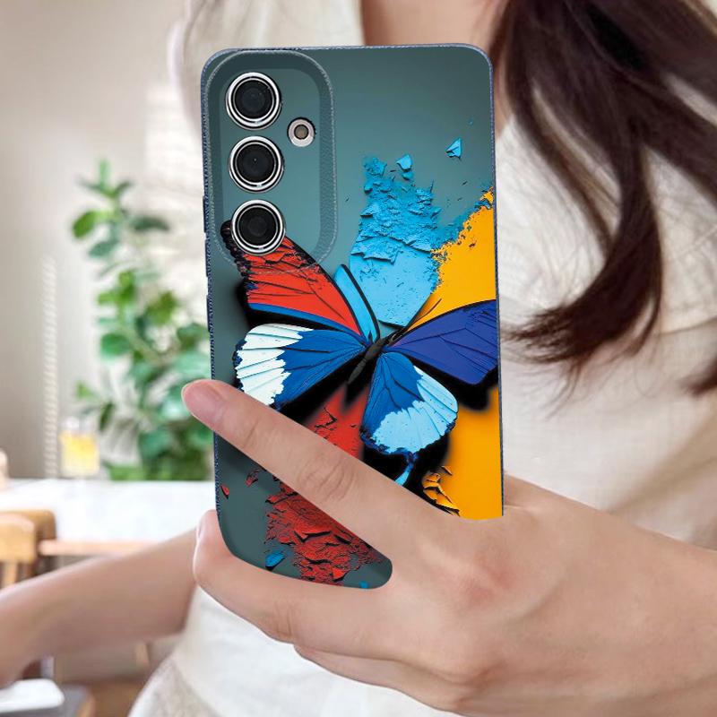 Fancy Butterfly Print Case For Samsung A18 A57 A37 A17 A56 A36 A26 A16 A55 A35 A25 A15 A54 S21 FE S22 S23 S24 Plus S25 S26 Ultra Silicone Cover