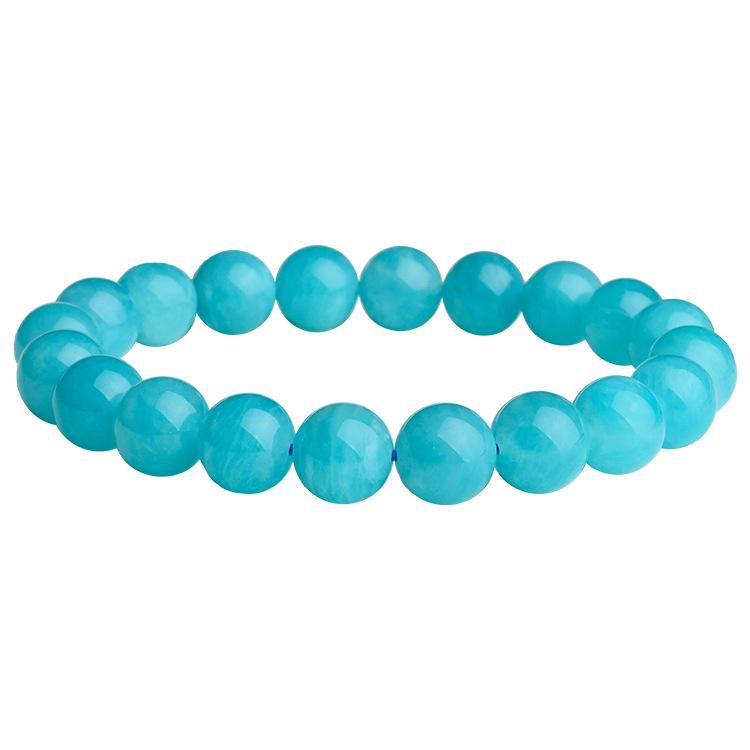 Amazonite & Blue Crystal Beaded Bracelet - Unisex Birthday Gift