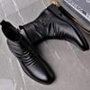 Genuine Leather Men Boots High Quality Cowhide Leather Boots Fashion High Top Motorcycle Boot Men'S Business Casual Dress Boots