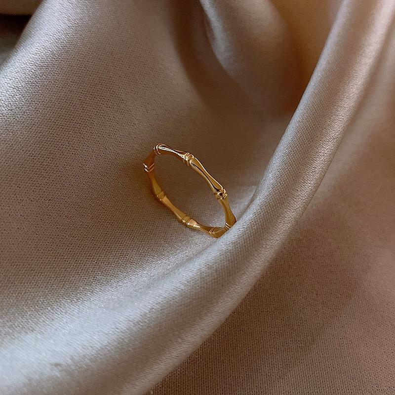 Brass Bamboo Knot Bangles Women's Solid Color Bracelets High End Elegant Versatile Simple Adjustable Zircon for Gifts