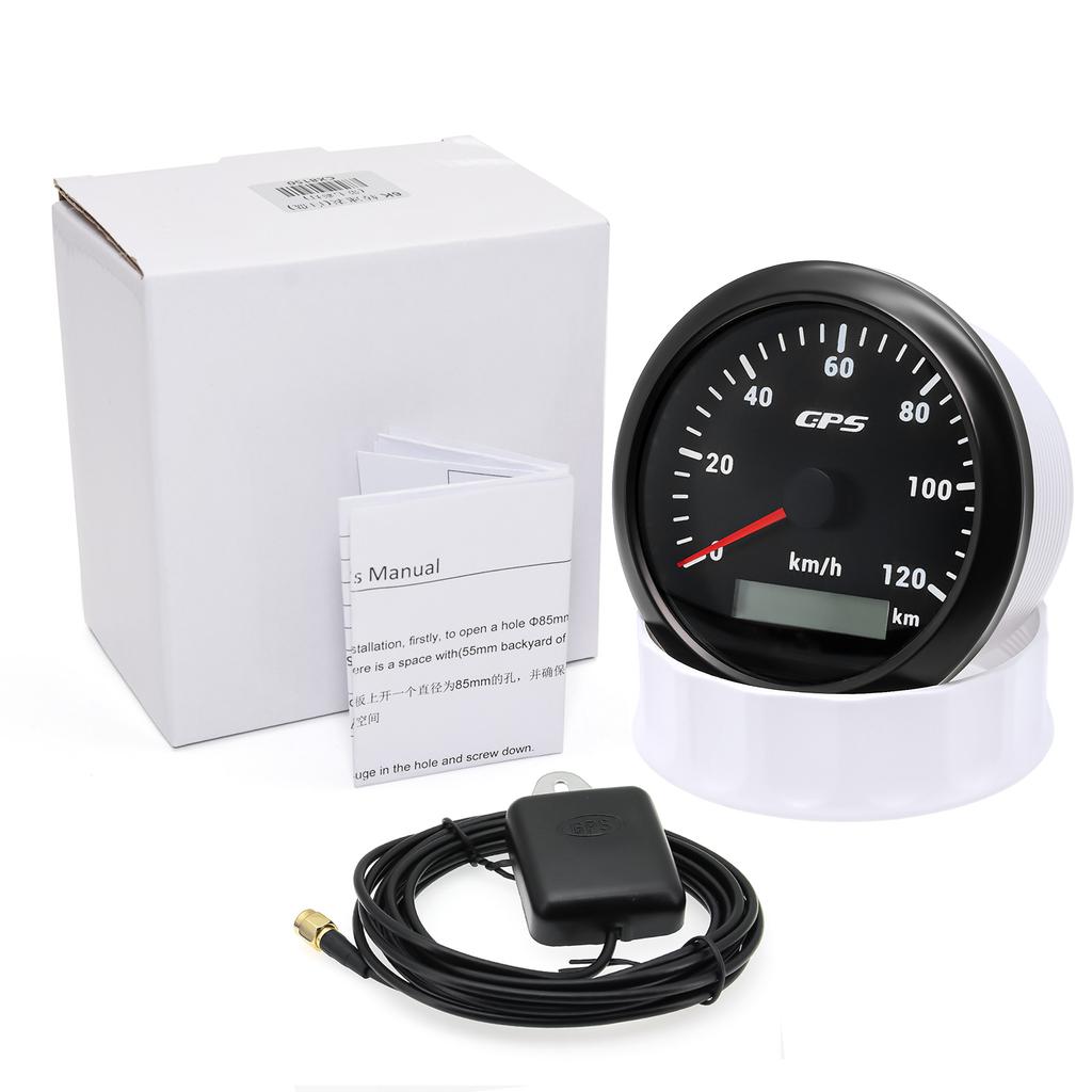 85MM GPS Speedometer For Motorcycle Marine Boat 7 Color Backlight 30~ 200 Km/h Boat Car Truck Speed Gauge Meter With GPS Antenna