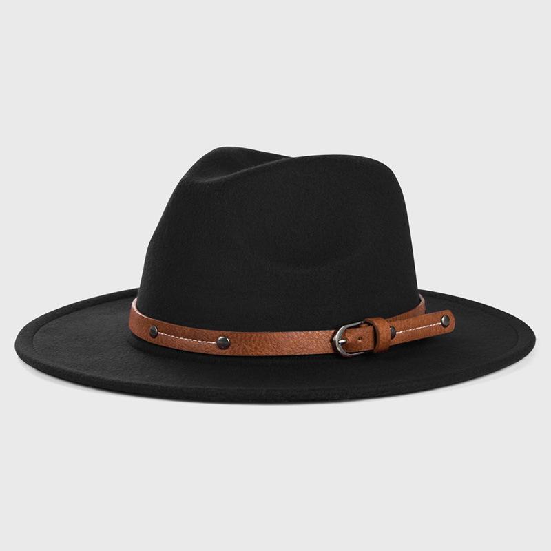 Wool Fedora Hat For Women Men Winter Autumn Fashion Church Jazz Hats Viking British Flat Brim Felt Hat Outdoor Casual Fedoras