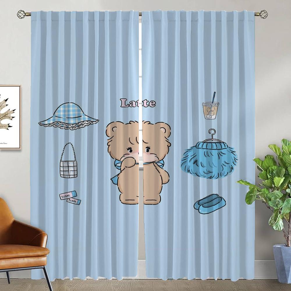 Mikko Modern Living Room Curtains for Camera Halloween Decoration Home Interior Curtains 2 Pieces Shades Tulle for Bedroom Child