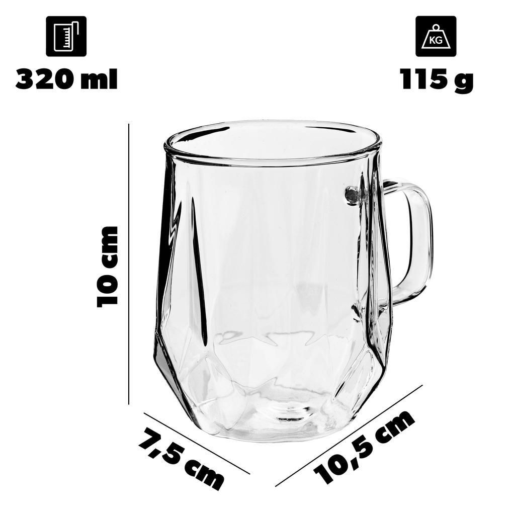 KADAX Sklenice na čaj s uchem 320ml