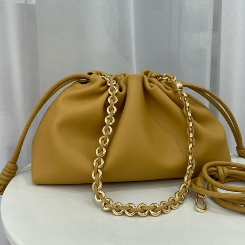 New Luojia High-quality Cloud Bag Pleated Sweet Drawstring Blessing Single-shoulder Cross-body Female