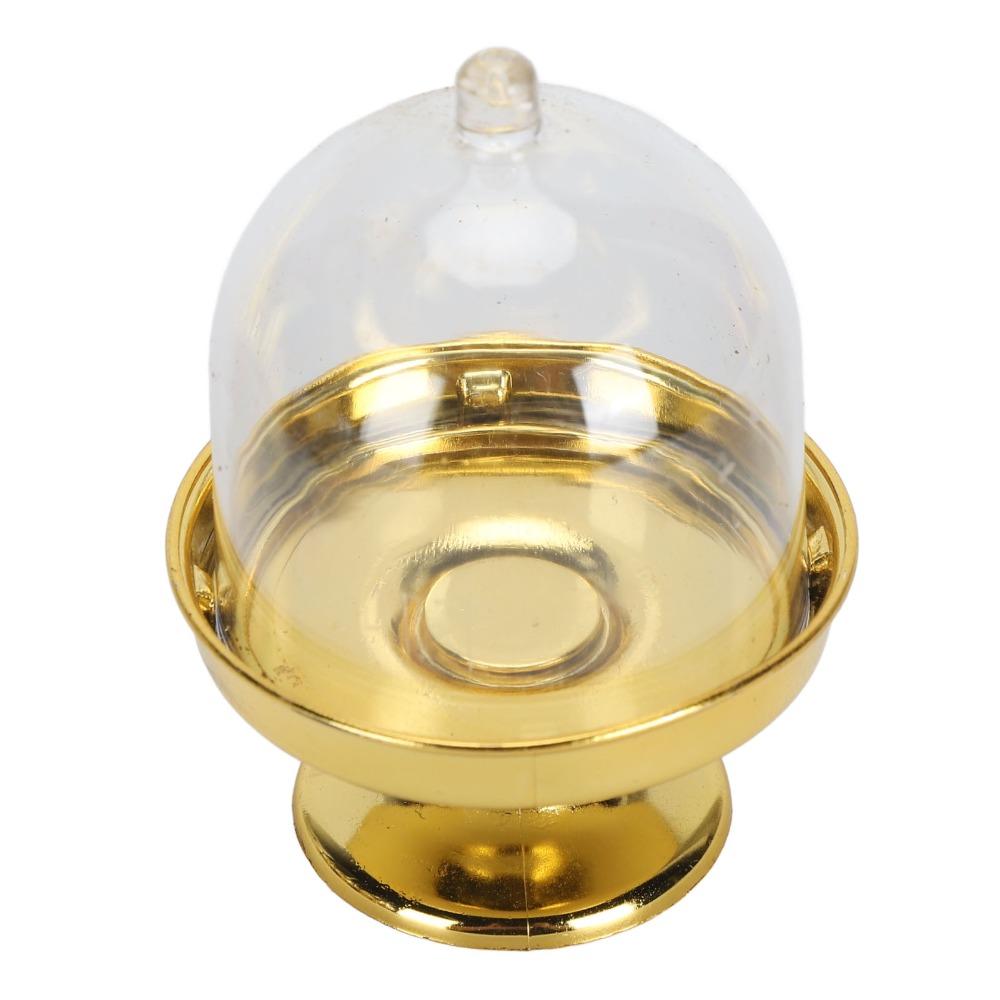 12pcs Durable Plastic Mini Cake Plate With Lid Dome Cover Small Display Stand Dessert Dome Container Party Favors