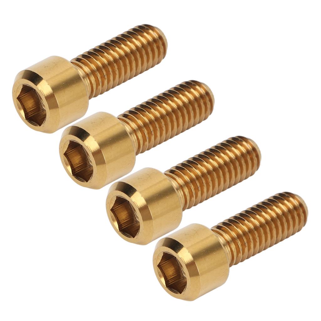 RISK 4Pcs Mountian Bike Brake Screws Titanium Alloy M6 16mm Bike Disc Brake Clamp Bolts Fixed Screw Bicycle Accessories