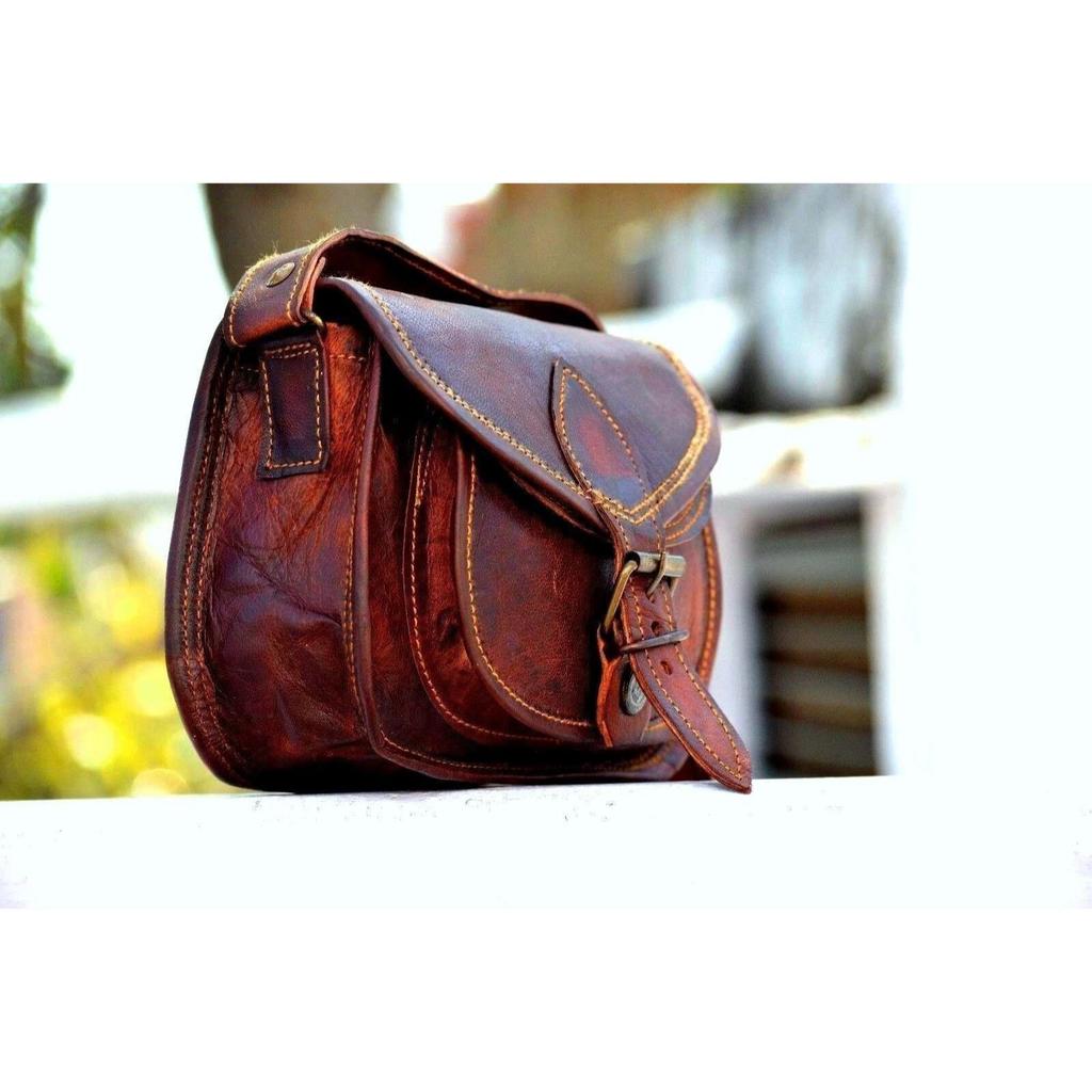 Bag Vintage Leather Messenger Shoulder Crossbody Real Brown Women Handbag New