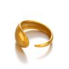 Yori High Quality Stainless Steel Metal Water Drop Ring 18K Gold PVD Plated Personalized Popular Jewelry New