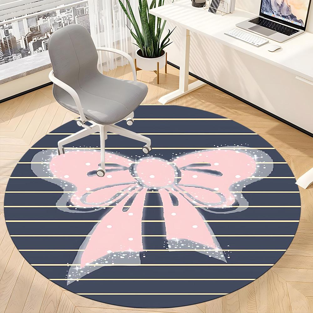 1pc Bowtie Chair Carpet for Office, Indoor Non Slip Washable Polyester Fiber Carpet,