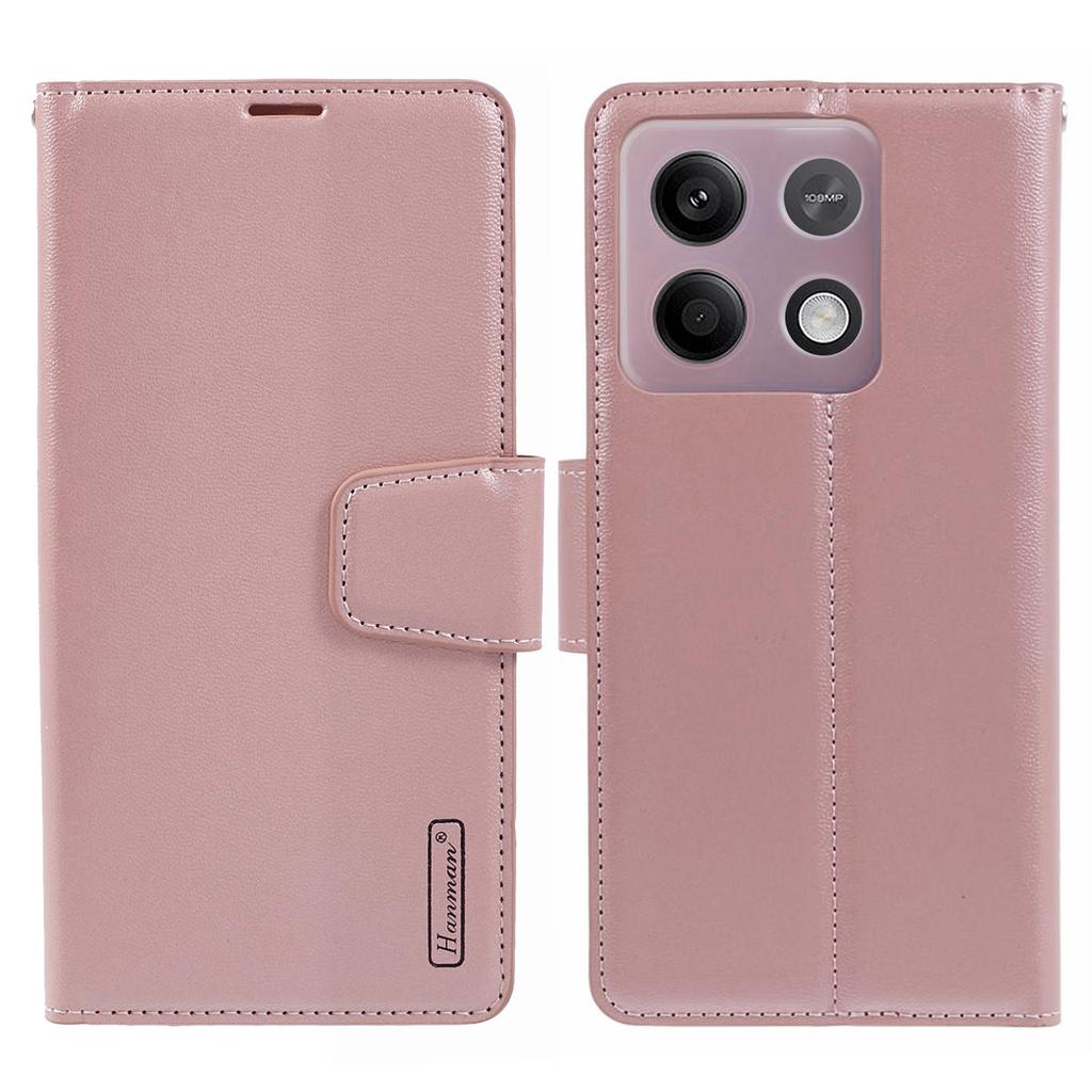 HANMAN Mill Series Phone Cover for Xiaomi Redmi Note 13 5G Case PU Leather Phone Shell Wallet
