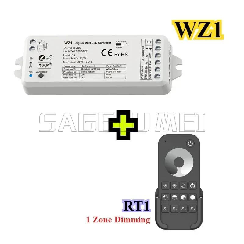 WZ1 Skydance 2CH*5A 12-36VDC ZigBee Wireless RF Dimmer LED Controller for Single Color Color Temperature LED Strip Light Lamp